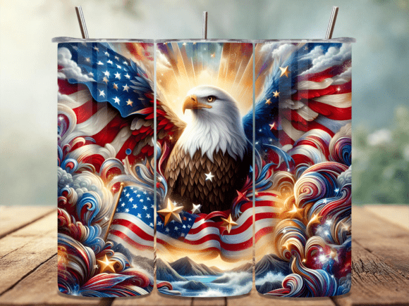 Download Abstract Patriotic Eagle Tumbler Wrap - Premium Bundle